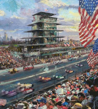 Thomas Kinkade Painting - Circuito de Indianápolis 100 Thomas Kinkade